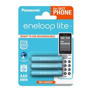 Baterie PANASONIC ENELOOP LITE (AAA, BK-4LCCE, 1.2V, 550mAh Ni-MH, reîncărcabilă) 3 buc/pachet