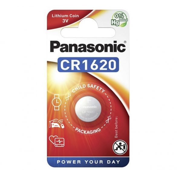 Celulă monedă PANASONIC (CR1620, 3V, litiu) 1buc/pachet