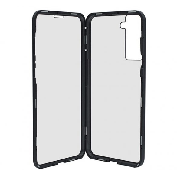 Protecție telefonică din aluminiu (protecție 360°, magnetică, rezistență medie la impact, Folie securizată față, spate, 9H) negru Samsung Galaxy S21 Plus (SM-G996) 5G