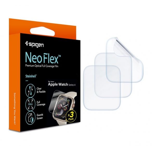 Film protector ecran SPIGEN NEOFLEX 3buc (ecran complet, compatibil cu carcasa) TRANSPARENT Apple Watch Series 4 40mm