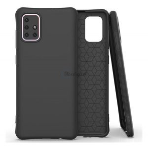 Protector de telefon din silicon (rezistență medie la impact, colț cu pernă de aer, mat) NEGRU Samsung Galaxy M31s (SM-M317F)