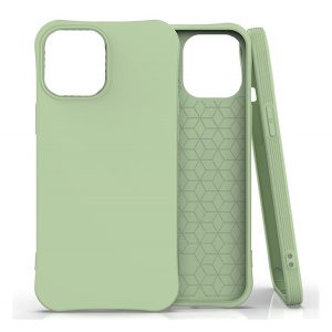 Protector de telefon din silicon (rezistență medie la impact, colț cu pernă de aer, mat) VERDE DESCHIS Apple iPhone 12 Pro Max