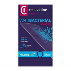 Sticlă de protecție a ecranului CELLULARLINE ANTIBIOM (antibacterian, ultra-subțire, 9H) NEGRU Samsung Galaxy A21s (SM-A217F)