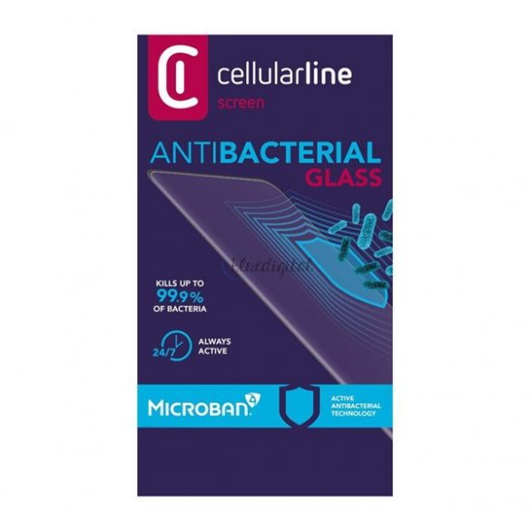 Sticlă de protecție a ecranului CELLULARLINE ANTIBIOM (antibacterian, ultra-subțire, 9H) NEGRU Samsung Galaxy S21 Plus (SM-G996) 5G