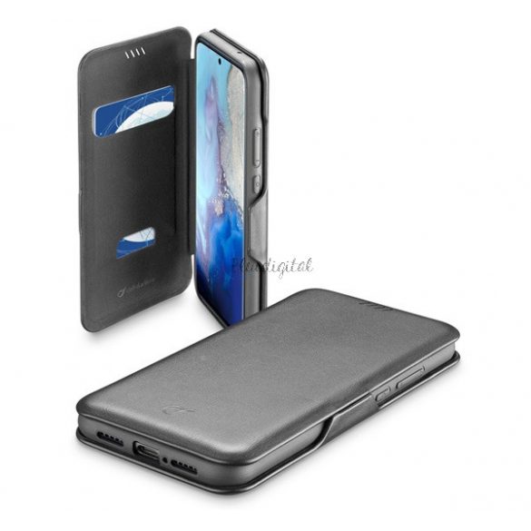 Husă CELLULARLINE BOOK CLUTCH în picioare, efect piele (FLIP, deschidere laterală, funcție suport card bancar) NEGRU Samsung Galaxy S20 5G (SM-G981U), Samsung Galaxy S20 (SM-G980F)