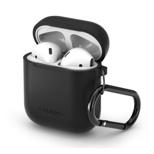 SPIGENHusădin silicon (mată, conector de încărcare) negru Apple AirPods / AirPods 2