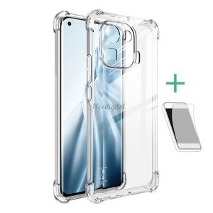 Protector de telefon din silicon IMAK (rezistenta medie la impact, colt cu perna de aer + folie protector ecran) TRANSPARENT Xiaomi Mi 11 Pro 5G