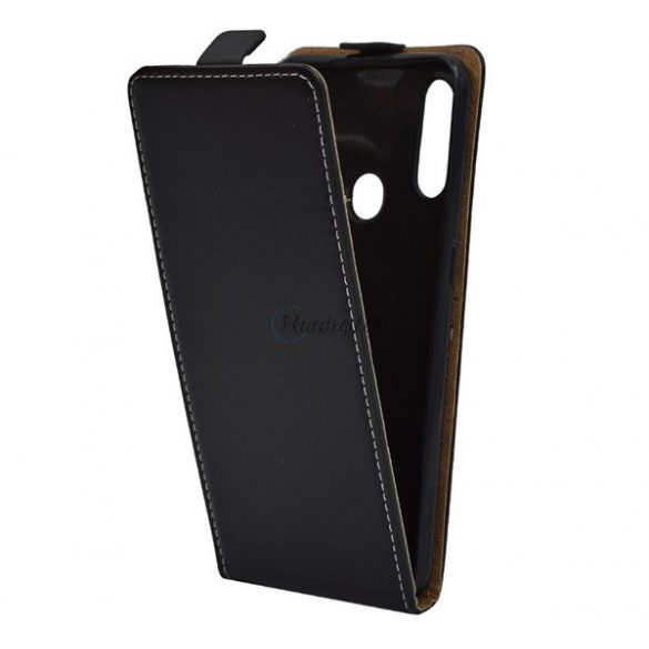 Carcasa in picioare, efect piele (FLIP, deschidere in jos, suport din silicon) NEGRU Oppo A31