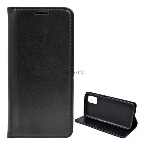 Carcasa in picioare, efect piele (FLIP, deschidere laterala, functie suport birou) NEGRU Oppo A72 4G