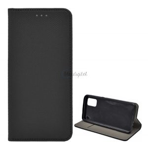 Carcasa in picioare, efect piele (FLIP, deschidere laterala, functie suport de masa, model romb) NEGRU Oppo A72 4G