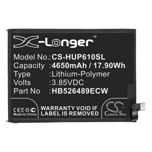 Baterie CAMERON SINO Li-Polymer (3.85V/4650mAh, compatibil cu Huawei HB526489ECW) NEGRU Huawei Y6p