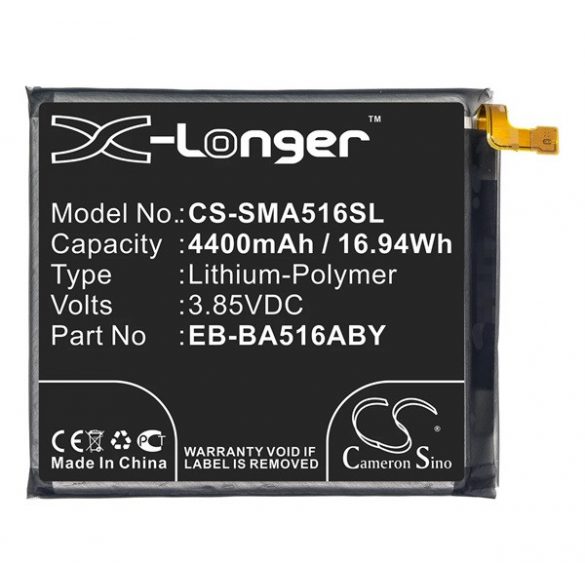 Baterie CAMERON SINO Li-Polymer (3,85V/4400mAh, compatibil cu Samsung EB-BA516ABY) NEGRU Samsung Galaxy A51 5G (SM-A516F), Samsung Galaxy A51 (SM-A515F)