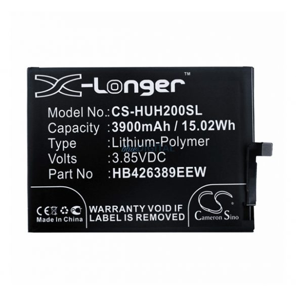 Baterie Li-Polymer CAMERON SINO (3.85V/3900mAh, compatibilă cu Huawei HB426389ECW) BLACK Honor 20, 10i (20 lite)