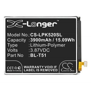 Baterie CAMERON SINO Li-Polymer (3,87V/3900mAh, compatibil cu LG BL-T51) NEGRU LG K52 (LMK520), LG K42 (LM-K420HM), LG K62 (LMK525)