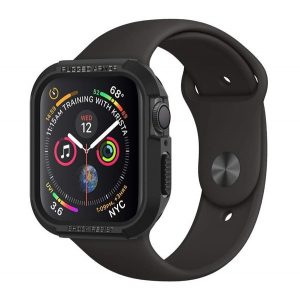 Cadru de ceas din plastic SPIGEN RUGGED ARMOR (rezistență la impact) NEGRU Apple Watch Series 4 44mm, Apple Watch Series 5 44mm, Apple Watch Series 6 44mm, Apple Watch Series SE 44mm