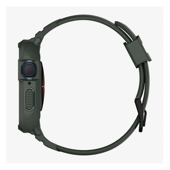 Curea de rezervă SPIGEN RUGGED ARMOR PRO (dimensiune personalizată, silicon, rezistență la șoc + cadru din silicon) VERDE ÎNCHIS Apple Watch Series 4 44mm, Apple Watch Series 5 44mm, Apple Watch Series 6 44mm, Apple Watch Series SE 44mm