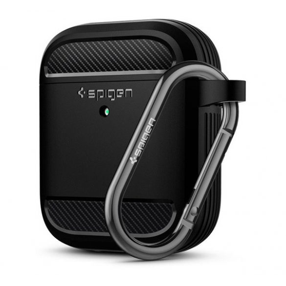 Husa din silicon SPIGEN RUGGED ARMOUR (rezistenta la socuri, carabina) NEGRA Apple AirPods