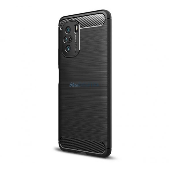 Husă silicon pentru telefon (rezistent la impact mediu, călcâi pernă de aer, model de carbon periat) negru Xiaomi Poco F3 ( K40, K40 pro), Xiaomi Mi 11i