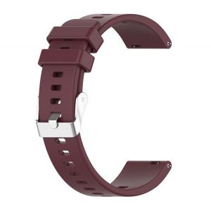 Curea de schimb (universală, 20 mm, silicon, dublu ascuns) BURGUNDY Garmin Vivomove 5, Huawei Watch GT 2 42 mm, Samsung Galaxy Watch Active 2 44 mm (SM-R820N)