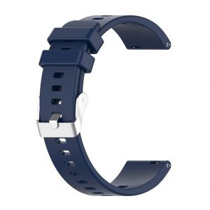 Curea de schimb (universală, 20 mm, silicon, dublu ascuns) ALBASTRU ÎNCHIS Garmin Vivomove 5, Huawei Watch GT 2 42 mm, Samsung Galaxy Watch Active 2 44 mm (SM-R820N)