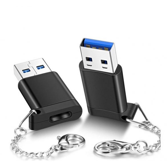 Adaptor (mufă Type-C - USB 3.0, USB 3.0, conexiune pendrive, OTG) NEGRU