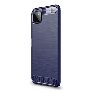 protecțiede telefon din silicon (rezistent la impact mediu, călcâi cu pernă de aer, periat, model de carbon) CUSHION CUSHION Samsung Galaxy A22 5G (SM-A226)