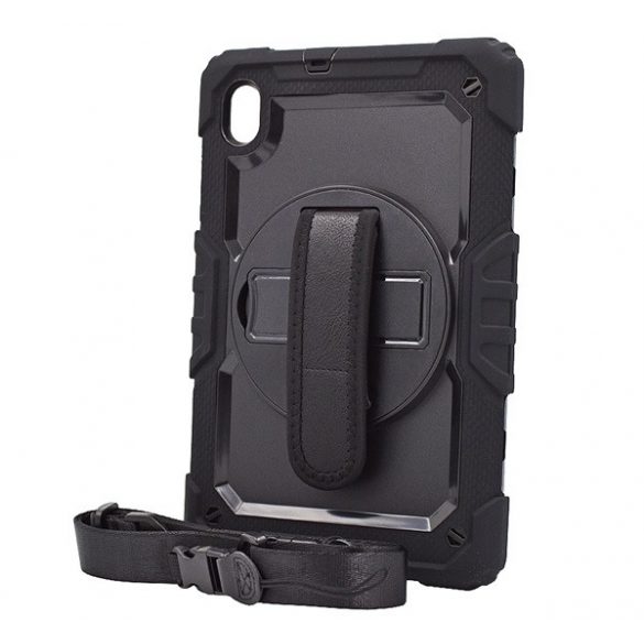 Protecție din plastic Defender pentru telefon (rezistentă la impact mediu, rotativă la 360° + curea de mână, curea de umăr) negru Lenovo Tab M10 HD (TB-X306F)