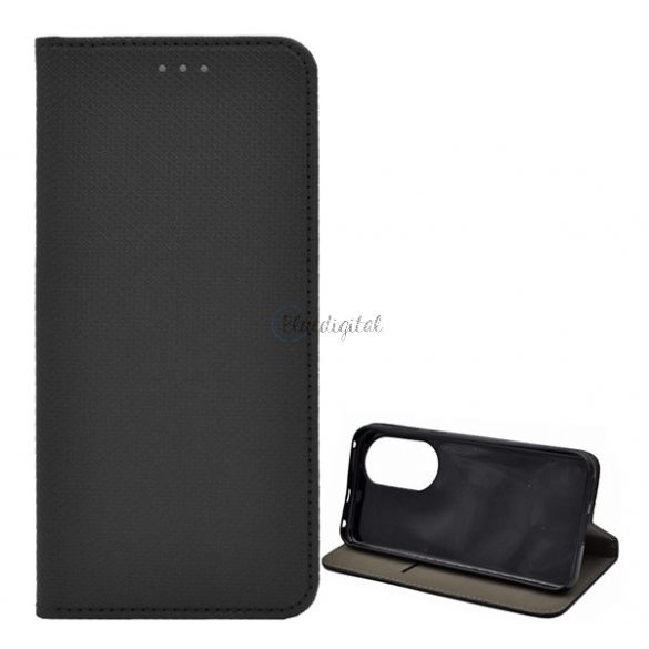 Carcasa in picioare, efect piele (FLIP, deschidere laterala, functie suport de masa, model romb) NEGRU Huawei P50