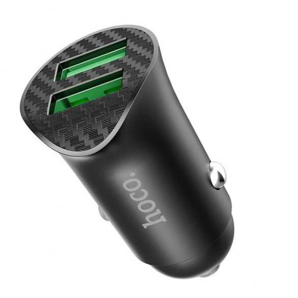 Încărcător auto HOCO Z39 2 prize USB (18W, încărcător rapid 3.0) NEGRU