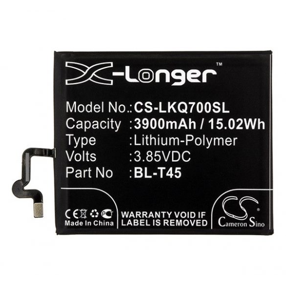 Baterie Li-Polymer CAMERON SINO (3,85V/3900mAh, compatibilă cu LG BL-T45) NEGRU LG K50S (LMX520EM), LG K51S (K510EMW)