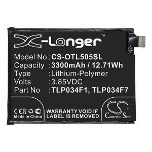 Baterie CAMERON SINO Li-Polymer (3,85V/3300mAh, compatibil Alcatel TLP034F1) NEGRU Alcatel 3L (2019) OT-5034D, Alcatel 3 (2019) OT-5053