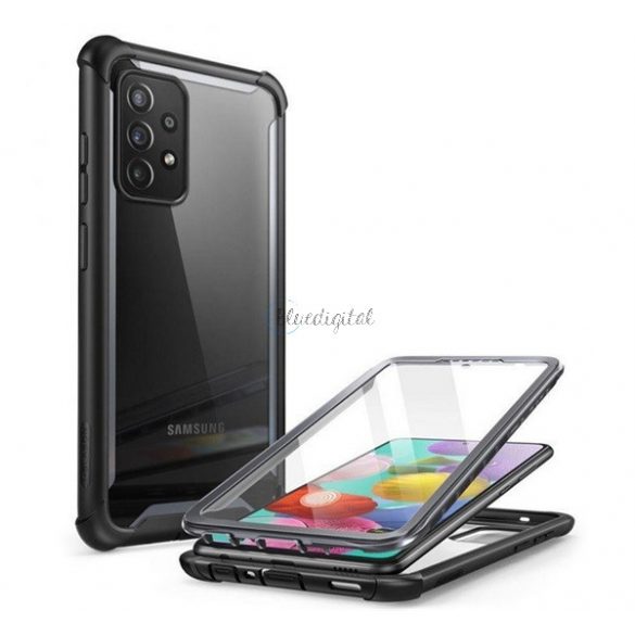 SUPCASE IBLSN protector de telefon din silicon (rezistență medie la impact, colț cu pernă de aer, față din plastic, spate acrilic) NEGRU Samsung Galaxy A72 4G (SM-A725F), Samsung Galaxy A72 5G (SM-A726F)