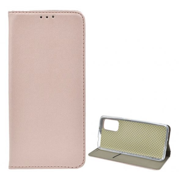 Carcasa in picioare, efect piele (FLIP, deschidere laterala, functie suport birou) ROSE GOLD Xiaomi Redmi 9T, Xiaomi Poco M3