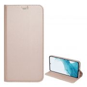   Carcasa in picioare, efect piele (FLIP, deschidere laterala, functie suport de masa) ROSE GOLD 2 Samsung Galaxy A03s (SM-A037F)
