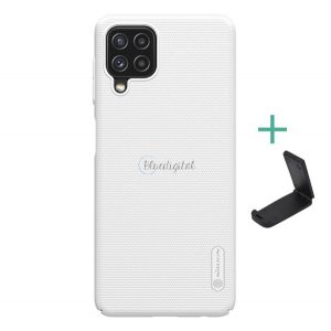 Protector de telefon din plastic NILLKIN SUPER FROSTED (cauciucat, suprafață aspră + suport de birou) ALB Samsung Galaxy A22 4G (SM-A225), Samsung Galaxy M22 (SM-M225F)