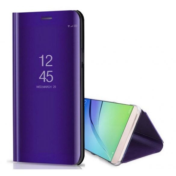 Husă cu suport (FLIP activ, deschidere laterală, funcție de suport pentru desktop, suprafață oglindă, husă Mirror View) PURPLE Samsung Galaxy A22 4G (SM-A225), Samsung Galaxy M22 (SM-M225F)