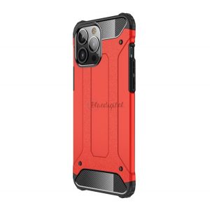 Protector de telefon din plastic Defender (rezistenta medie la impact, colt cu perna de aer, interior din silicon, efect metalic) RED Apple iPhone 13 Pro Max