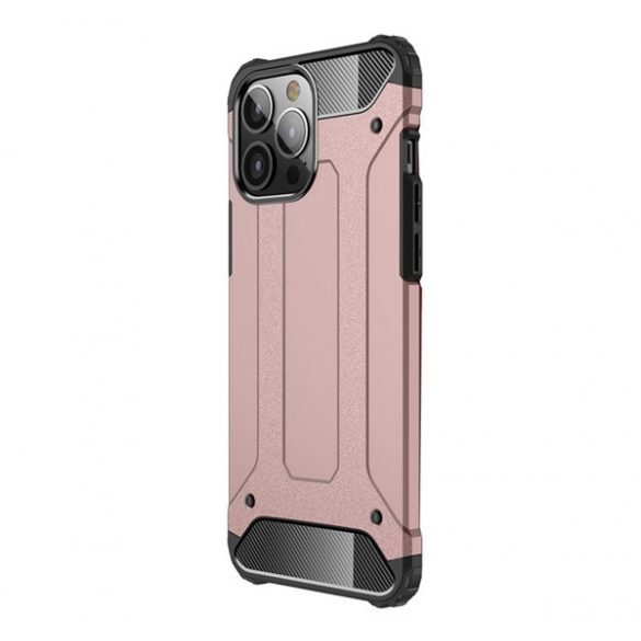 Protecție din plastic pentru telefon Defender (rezistență medie la impact, toc cu bule, interior din silicon, efect metalic) BRONZ Apple iPhone 13 Pro Max