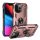 Protector de telefon din plastic Defender (rezistenta medie la impact, interior din silicon, inel suport telefon, placa metalica incorporata) ROSE GOLD Apple iPhone 13 Pro Max