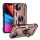 Protector de telefon din plastic Defender (rezistenta medie la impact, interior din silicon, inel suport telefon, placa metalica incorporata) ROSE GOLD Apple iPhone 13 mini