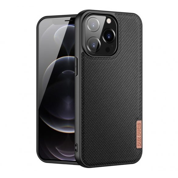 Protectie de telefon din silicon DUX DUCIS FINO (interior din plastic, rezistenta medie la impact, model grila) NEGRU Apple iPhone 13 Pro