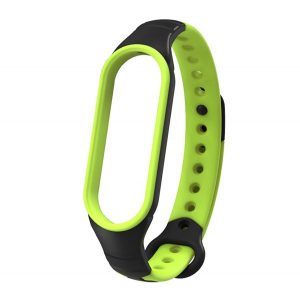 Curea (dimensiune personalizată, silicon, respirabil) negru / GREEN Xiaomi Mi Band 6 , Xiaomi Mi Band 5