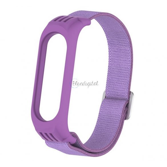 Curea de schimb (dimensiune personalizată, textil) PURPLE Xiaomi MI Band 3, Xiaomi MI Band 4, Xiaomi Mi Band 5, Xiaomi Mi Band 6