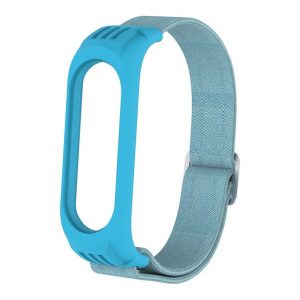 Curea de schimb (dimensiune personalizată, material textil) ALBASTRU DESCHIS Xiaomi MI Band 3, Xiaomi MI Band 4, Xiaomi Mi Band 5, Xiaomi Mi Band 6