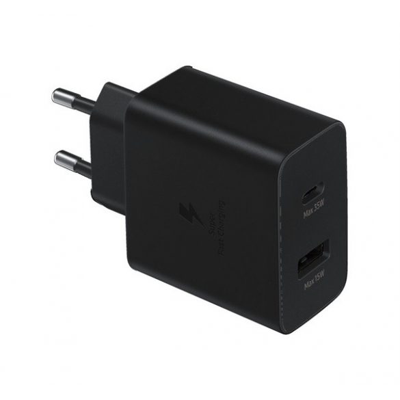 Încărcător de rețea SAMSUNG USB+Type-C (35W, încărcător rapid PD 3.0) NEGRU