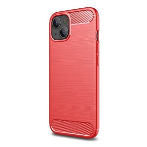 Husă silicon pentru telefon (rezistent la impact mediu, călcâi pernă de aer, periat, model de carbon) PIROS Apple iPhone 13 mini