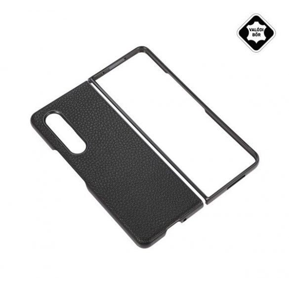 Protectie din plastic pentru telefon (acoperire din piele naturala) NEGRU Samsung Galaxy Z Fold3 5G (SM-F926)