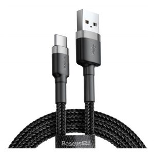 BASEUS CAFULE cablu de date (USB - Type-C, 40W, încărcător rapid PD 3.0, 100cm, șiret) GREY/negru