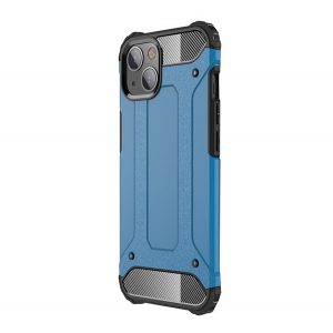 Protectie de telefon din plastic Defender (rezistenta medie la impact, colt cu perna de aer, interior din silicon, efect metalic) ALBASTRU DESCHI Apple iPhone 13 mini