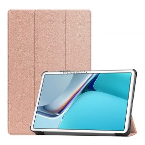 Husă în picioare, efect piele (FLIP activ, deschidere laterală, TRIFOLD, suport de birou) ROSE GOLD Huawei MatePad 11 WIFI (DBY-W09)